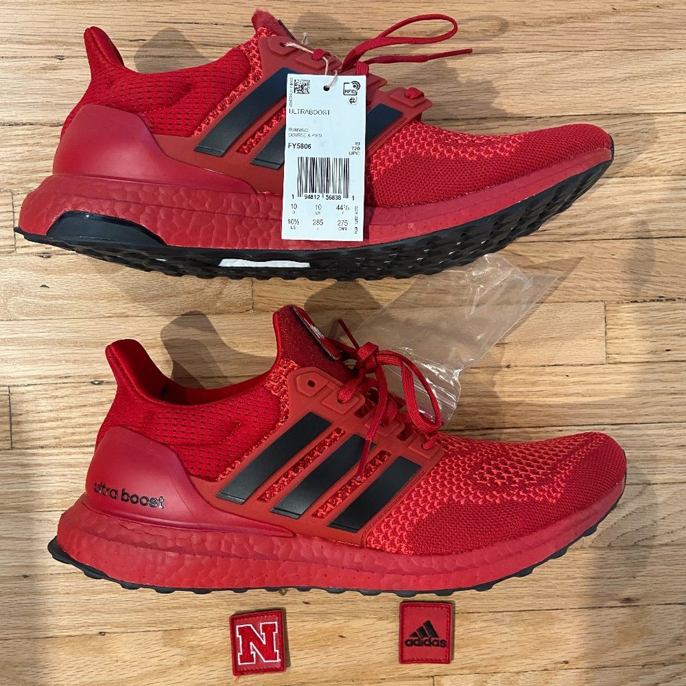 Adidas - UltraBoost Red - Nebraska Huskies Edition - Mens Size 10.5